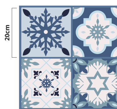 Blue snowflake tiles festive season carpet - TenStickers