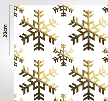 Golden snowflakes pattern festive vinyl floor rug - TenStickers