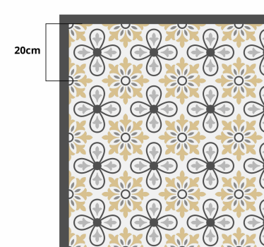 Antique floral tile design kitchen vinyl rug - TenStickers