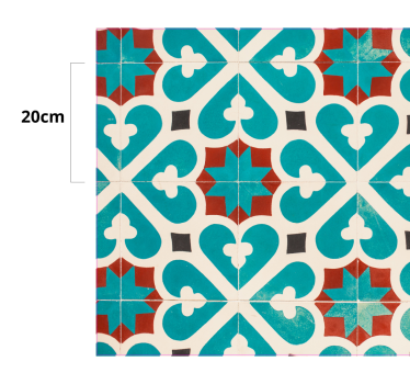 Moorish tile pattern tile vinyl rug - TenStickers