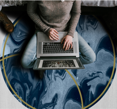 Abstract Marbled Circular Design texture rug - TenStickers