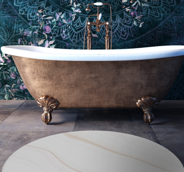 Abstract organic lines bathroom vinyl rug - TenStickers