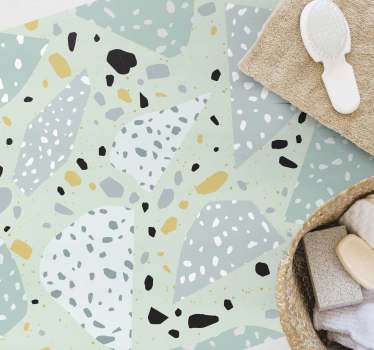 Abstract pebble shape textured vinyl rug - TenStickers