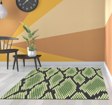 Abstract Green Snakeskin Animal Print Vinyl Rug - TenStickers