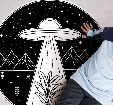 Alien Abduction Scene game vinyl rug - TenStickers