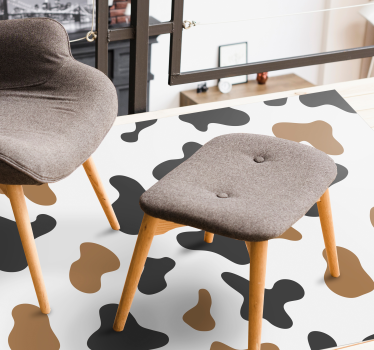 Animal print vinyl rug cowhide design - TenStickers