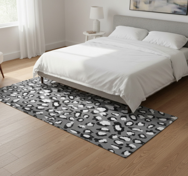 Animal print vinyl rug in gray and white leopard - TenStickers