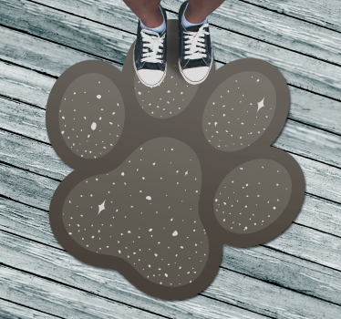 Animal print vinyl rug in paw print shape - TenStickers