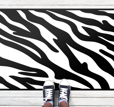 Animal print vinyl rug in solid color stripes - TenStickers