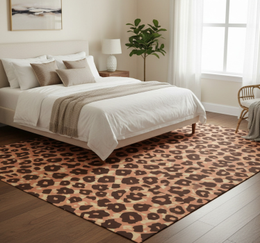 Animal print vinyl rug velvety classic leopard look - TenStickers