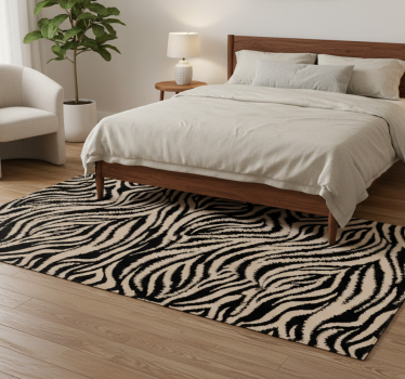 Animal print vinyl rug with zebra striped design - TenStickers