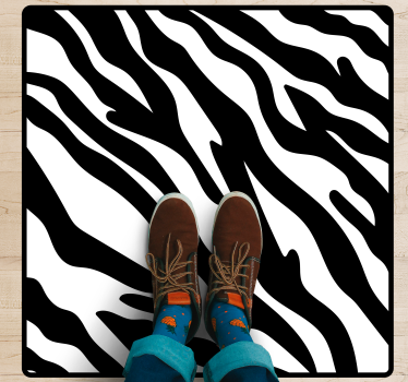Animal print vinyl rug zebra pattern style - TenStickers