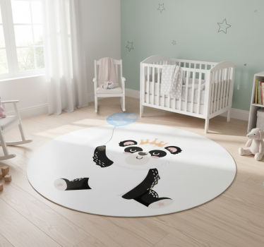 Animal vinyl rug adorable panda balloon - TenStickers