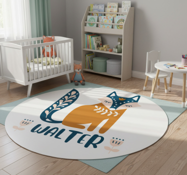 Animal vinyl rug fox character design - TenStickers