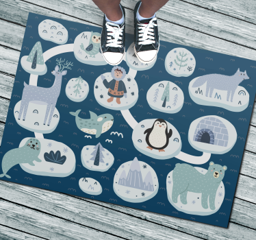 Arctic Adventure kids vinyl rug - TenStickers