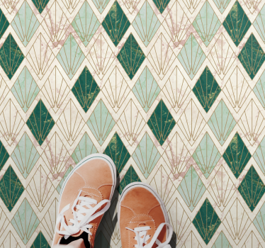 Art deco sea green pattern tile mat - TenStickers