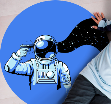 Astronaut Cosmic Scene teen vinyl rug - TenStickers