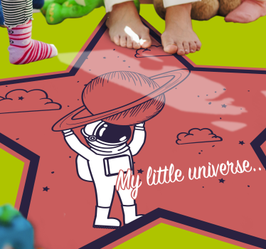 Astronaut Star Explorer kids vinyl rug - TenStickers