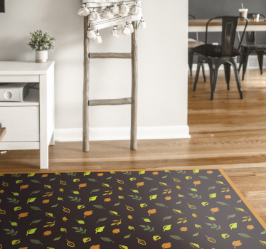 Autumnal Leaves Pattern floral vinyl rug - TenStickers