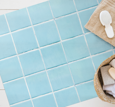 Azure tile simulation tile vinyl rug - TenStickers