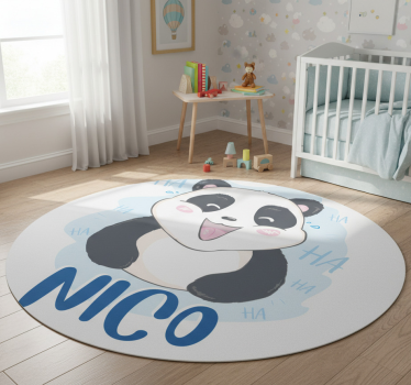 Baby panda surprised animal vinyl rug - TenStickers