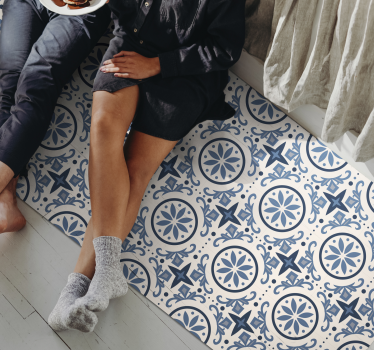 Barcelona Navy Vinyl tile mat - TenStickers
