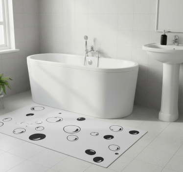 Bathroom vinyl rug bubbles shower - TenStickers