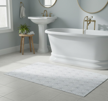 Bathroom vinyl rug in art deco white shells pattern - TenStickers
