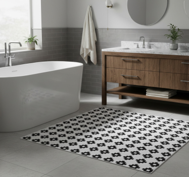 Bathroom vinyl rug modern style wallpaper design - TenStickers