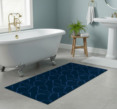 Bathroom vinyl rug with blue marble texture - TenStickers