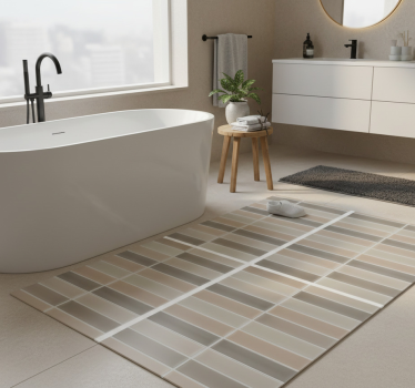 Bathroom vinyl rug with rectangle pattern - TenStickers