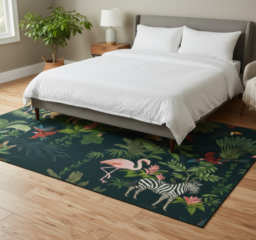Bedroom vinyl rug in dark exotic design - TenStickers
