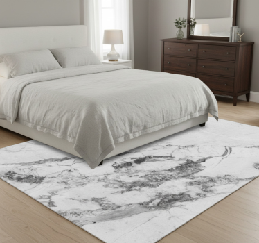 Bedroom vinyl rug in light and dark marble pattern - TenStickers