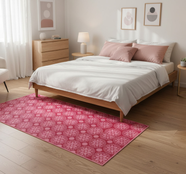 Bedroom vinyl rug in pink korean circles - TenStickers