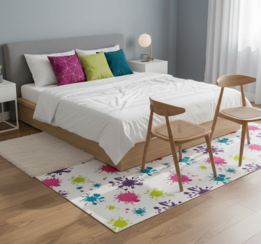 Bedroom vinyl rug in vibrant color splash - TenStickers