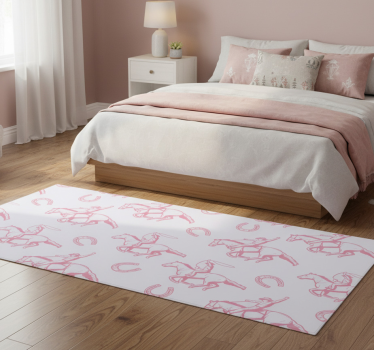 Bedroom vinyl rug with pink cowboy horse pattern - TenStickers