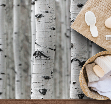 Birch Tree Forest nature vinyl rug - TenStickers