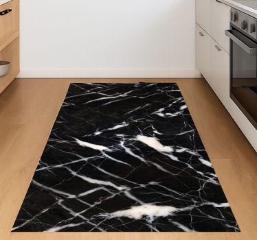 Black and white effect marble vinyl rug - TenStickers