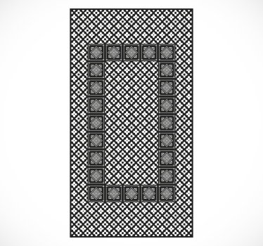Black and white tiles vinyl kitchen mat - TenStickers