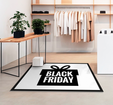 Black Friday gift box rectangular floor mat - TenStickers