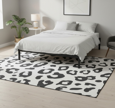 Black leopard animal print vinyl rug - TenStickers