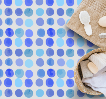 Blue dot pattern bathroom vinyl rug - TenStickers