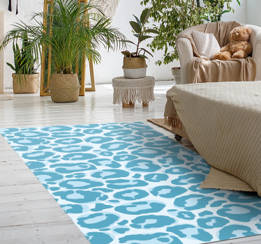 Blue Giraffe Spots animal print vinyl rug - TenStickers