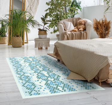Blue snake print animal print carpet - TenStickers