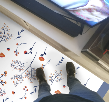 Botanical Autumn Motif floral vinyl rug - TenStickers