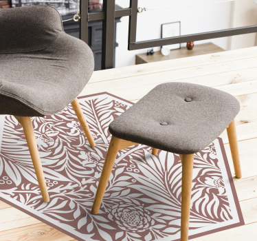 Botanical Balance Hexagon floral vinyl rug - TenStickers