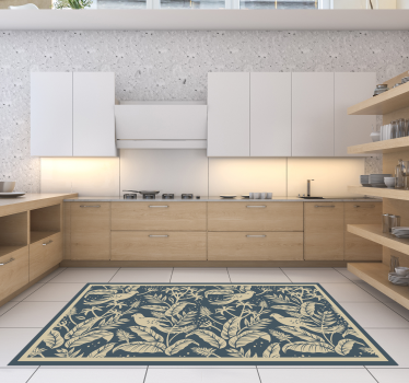 Botanical Bird Illustration floral vinyl rug - TenStickers