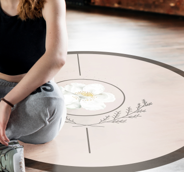 Botanical Round Insignia floral vinyl rug - TenStickers