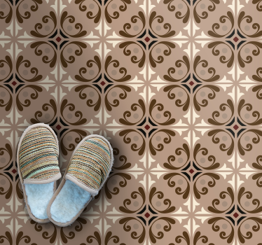 Brown vintage spanish bathroom vinyl flooring - TenStickers