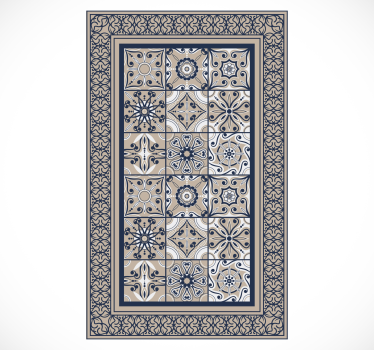 Brown vintage tiles kitchen vinyl rug - TenStickers